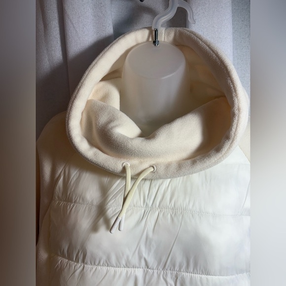 Lands’ End Fleece Cowl Neck Pullover‎ Ivory XL Plus Size 18 EUC Primaloft 0430 - Picture 7 of 13